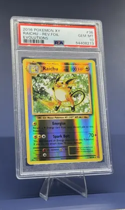 PSA 10 💎 2016 POKEMON XY EVOLUTIONS #36 RAICHU-REVERSE FOIL - LOW POP - Image 3