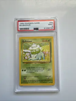 1999 Pokemon Base Set Unlimited Bulbasaur #44 44/102 PSA 9 - Image 1