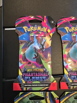 Pokemon TCG Mega Evolution Phantasmal Flames Booster Packs Lot Of 10 Sealed New - Image 2