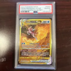 2023 POKEMON SWSH CROWN ZENITH #GG67 FULL ART/ORIGIN FORME PALKIA VSTAR PSA 10 - Image 1