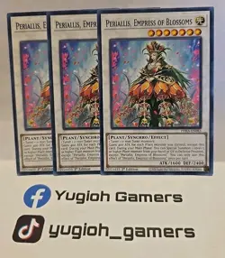 YUGIOH PERIALLIS EMPRESS OF BLOSSOMS X3 COMMON PHRA 1ST EDITION LIGHT PLAYED - Image 1
