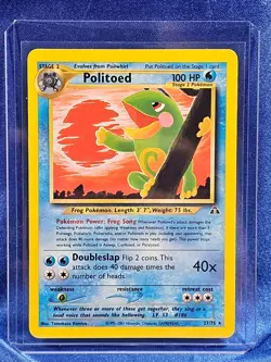 Pokemon Neo Discovery 27/75 Politoed Card LP - Image 1