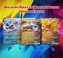 Pokemon TCG - Walking Wake ex | Raging Bolt ex | Gouging Fire ex - 3 Card Set NM - Image 1