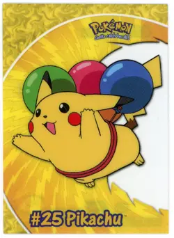 2000 Topps Pokemon TV Animation Edition Chrome Pikachu Balloons PCI Holo Card - Image 1