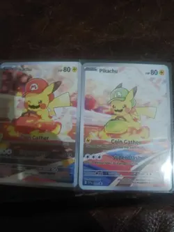 **CUSTOM-MADE/SEE DESCRIPTION** Pokemon English Luigi Mario Pikachu Kart Cards - Image 2