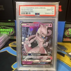 PSA 10 Mewtwo GX 31/68 Hidden Fates Sun & Moon Pokemon Card Gem Mint - Image 1