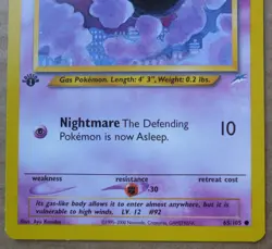 Gastly 65/105 1st Edition Common Non-Holo Neo Destiny Pokemon Card LP - Image 3