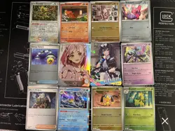 10 Rare Holo Pokemon Cards and 2 Sexy Anime Waifu Cards - Image 1