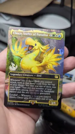 1x Choco Seeker Of Paradis Borderless Chocobo Track Foil NM Final Fantasy MTG x1 - Image 1