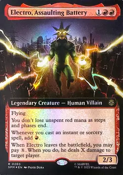 Electro, Assaulting Battery (Extended Art) Foil R Marvel's Spider-Man 260 NM - Image 1