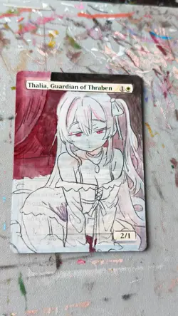 Mtg Thalia, Guardian of Thraben (Anime Girl) - Hand Painted Altered Art by I.B. - Image 5