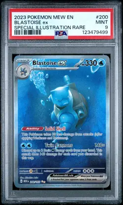 2023 POKEMON MEW EN-151 SPECIAL ILLUSTRATION RARE #200 BLASTOISE EX PSA 9 - Image 1