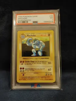 Machoke Shadowless PSA 7 NM #34/102 Base Set 1999 WOTC Pokemon - Image 1
