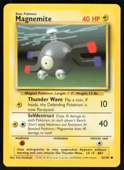 1999 Pokemon Game Base Set #053/102 Magnemite Common - Image 1