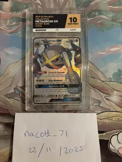 Pokemon Metagross GX 157a/145 Full Art Ultra Ball Collection Hidden Fates ACE 10 - Image 1