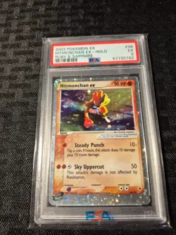 PSA 5(Excellent)(Hitmonchan EX-Holo)(Pokemon Ex,Ruby and Sapphire/=98)Year-2003 - Image 1