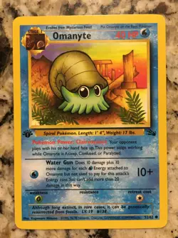 Pokemon - Omanyte - 52/62 - 1st Edition - Fossil - Near Mint NM - Image 1