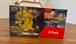 Pokemon TCG Surging Sparks Elite Trainer Box + Booster Bundle Costco 2 Pack - SE - Image 1