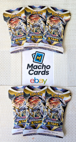 Pokemon Brilliant Stars Booster Packs Lot of 6x - SEALED AND SLEEVED - SWSH09 - Image 1