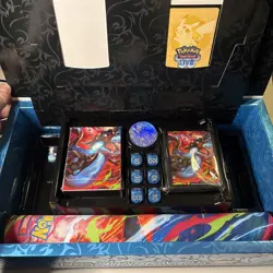 Pokemon Phantasmal Flames Charizard UPC Play Mat, Sleeves, Deck Box, Dice & Coin - Image 1