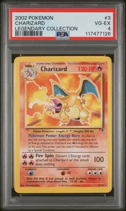 2002 POKEMON LEGENDARY COLLECTION #3 CHARIZARD PSA 4 - Image 1
