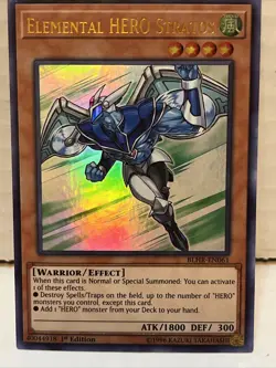 Elemental HERO Stratos BLHR-EN061 Battles of Legend: Hero's Revenge 1st Edition - Image 3