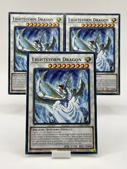 Yu-Gi-Oh! Lightstorm Dragon SUDA-EN043 Common 1st Edition x3 (Play Set) - Image 1