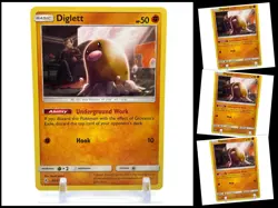 Pokemon Sun & Moon Unbroken Bonds 85/214 Diglett 4X Mint/NM 4 Cards Playset X4 - Image 1