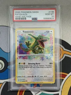 Rayquaza Amazing Rare PSA 10 - 138/185 Vivid Voltage Pokemon Card - Image 1