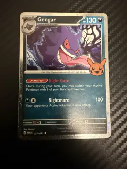 Pokemon Gengar TCG Trick or Trade 2024 Cosmos Holo Rare Card 057/091 NM - Image 1