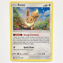 Eevee 101a/149 Pokemon Sun & Moon Base Set Cosmos Holo Rare Card Near Mint SWIRL - Image 1