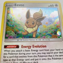 Eevee 101a/149 Pokemon Sun & Moon Base Set Cosmos Holo Rare Card Near Mint SWIRL - Image 2