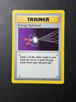 Pokemon TCG Energy Retrieval 081/102 Base Set Regular Shadowless Card - Image 1