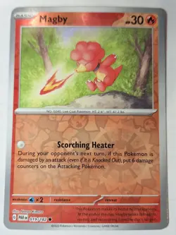 Magby 019/182 Sv04: Paradox Rift Pokemon Reverse Holo Foil Nice! - Image 1