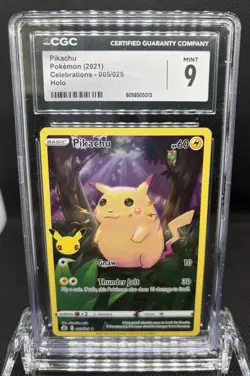 Pikachu 2021 Pokemon Celebrations Holo 005/025 CGC MINT 9 - Image 2