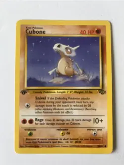 Pokemon Cubone 50/64 1st Edition Base Set Jungle Common Vintage 1999 WOTC - Image 1