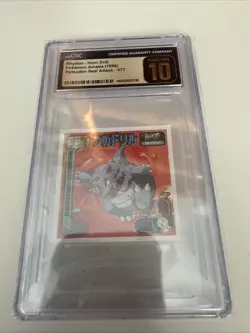 1998 Pokemon Rhydon Amada Sticker 077 CGC Pristine 10 Pop 1 !!! - Image 1