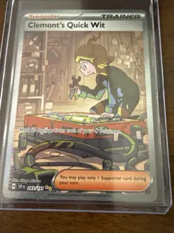 Clemonts Quick Wit Special Illustration 243/191 Pokemon Surging Sparks - Image 2