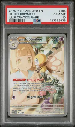 2025 POKEMON JTG EN-JOURNEY TOGETHER ILLUSTRATION RARE LILLIE'S RIBOMBEE PSA 10 - Image 1