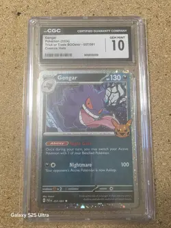 2024 POKEMON GENGAR TRICK OR TRADE BOOster 057/091 CGC GEM MINT 10 COSMOS HOLO - Image 1