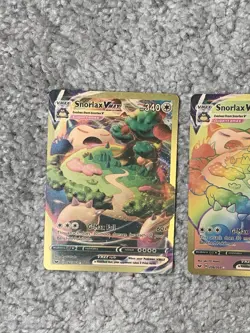 Pokemon 2 Snorlax VMax HP340 G-Max Fall1 #42/202 & 206/202 Gold Foil Fan Art NM! - Image 2