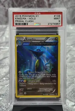 #108 2015 Pokemon XY Kingdra - Holo Primal Crash PSA 9 Mint - Image 1