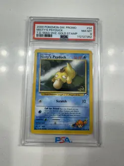 Pokemon TCG Misty's Psyduck #54 TD Mag-Wiz Gold Stamp Promo 2000 PSA 8 - Image 1