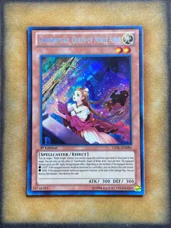 Yugioh Gwenhyfar, Queen of Noble Arms LVAL-EN086 Secret Rare 1st Ed LP - Image 1