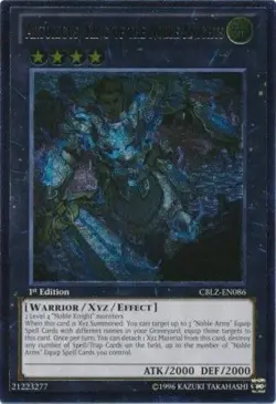 Yugioh! Artorigus, King of the Noble Knights - CBLZ-EN086 - Ultimate Rare - 1st - Image 1