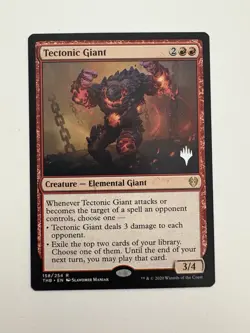 Tectonic Giant Promo Planeswalker Stamp MTG Magic the Gathering Card NM Mint THB - Image 1