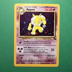 Pokemon TCG Hypno Fossil Holo Card 8/62 Unlimited Rare 1999 NM - Image 1