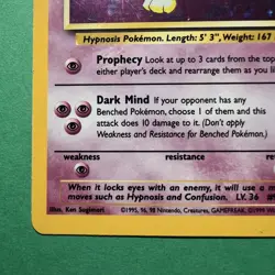 Pokemon TCG Hypno Fossil Holo Card 8/62 Unlimited Rare 1999 NM - Image 4