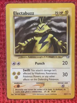 Electabuzz 33/111 Uncommon Neo Genesis Unlimited Pokemon TCG Card WOTC NM 2000 - Image 1