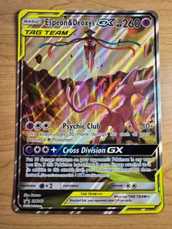 Espeon and Deoxys Gx Tagteam Promo Pokemon Jumbo Card - Image 1